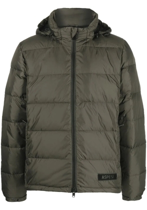 ASPESI logo-patch down puffer jacket - Green