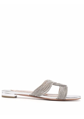 Aquazzura Gatsby flat sandals - Silver