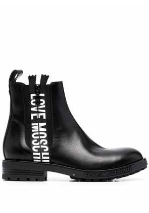 Love Moschino logo-tape Chelsea boots - Black