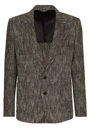 Dolce & Gabbana single-breasted herringbone jacket - Grey