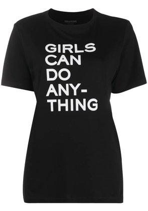 Zadig&Voltaire slogan print round neck T-shirt - Black