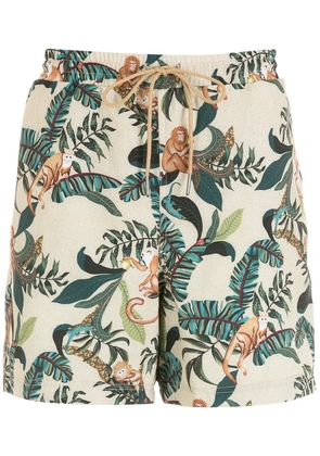 Lygia & Nanny Gil monkey-print swimming shorts - Neutrals