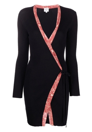 Jean Paul Gaultier Pre-Owned 1990s ribbed wrap cardigan - Black