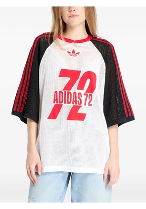 adidas logo-detail mesh T-shirt - White