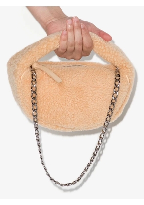 BY FAR Baby Cush shearling mini bag - Neutrals