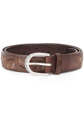 Orciani carved leather belt - Brown