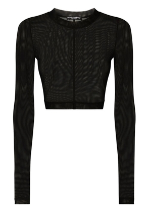 Dolce & Gabbana KIM DOLCE&GABBANA tulle crop top - Black
