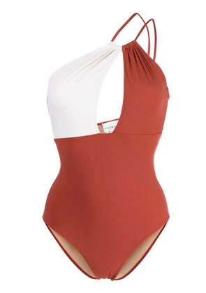 Evarae two-tone design swimsuit - Red