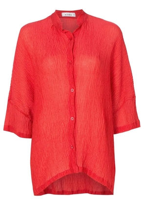 Amir Slama crinckled-finish silk shirt - Red