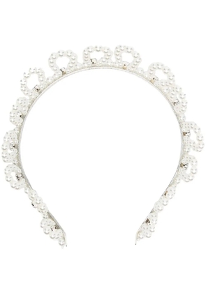 Simone Rocha faux pearl-embellished headband - White