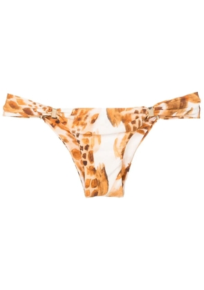 Lenny Niemeyer animal-print ruched bikini bottoms - Brown