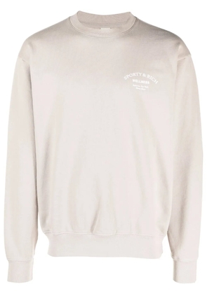 Sporty & Rich logo-print crew-neck sweatshirt - Neutrals