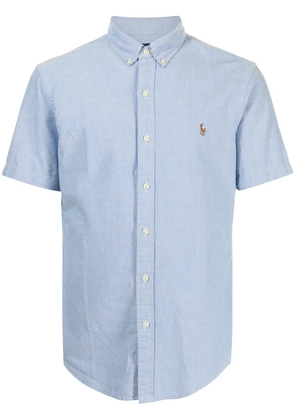 Polo Ralph Lauren logo-embroidered Oxford short-sleeve shirt - Blue
