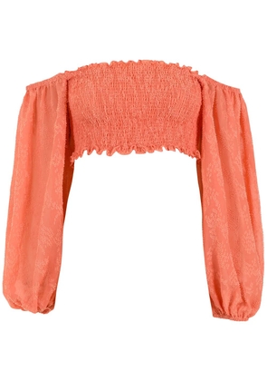 Olympiah cropped off-shoulder blouse - Orange