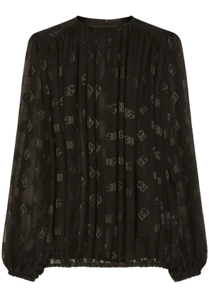 Dolce & Gabbana DG-logo satin blouse - Black