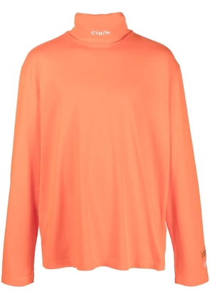 Heron Preston logo-detail roll-neck jumper - Orange