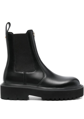 Maje leather platform boots - Black