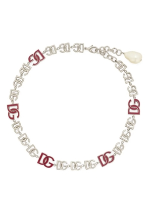Dolce & Gabbana logo-lettering polished necklace - Silver