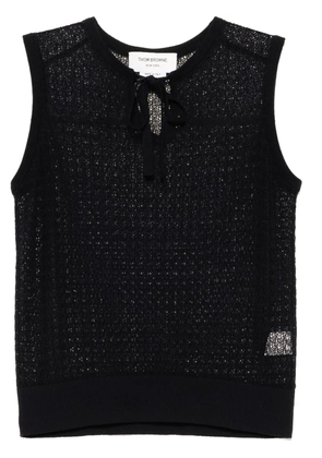 Thom Browne neck-tie top - Blue