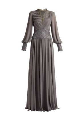 Tadashi Shoji pleated V-neck maxi dress - Grey