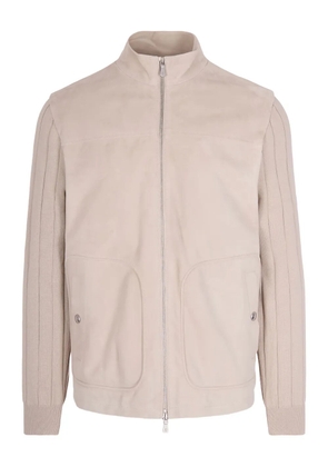 Eleventy ribbed-panel jacket - Neutrals
