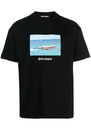 Palm Angels Getty Speedboat-print T-shirt - Black