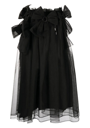 Noir Kei Ninomiya bow-embellished tulle skirt - Black