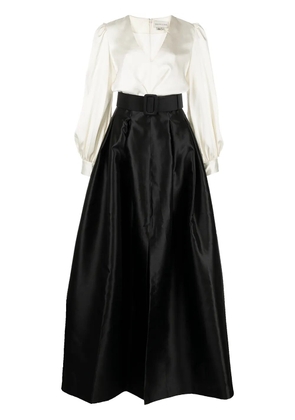 Sachin & Babi Zoe colour-block satin gown - Black