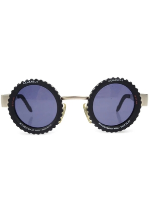 CHANEL Pre-Owned 1990-2000s Camera Lens round-eye sunglasses - Black