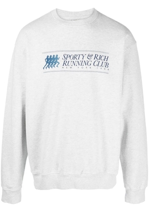 Sporty & Rich logo-print crew-neck sweatshirt - Grey