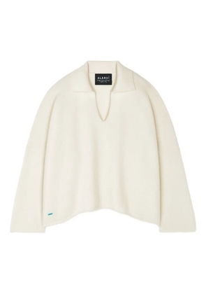 Alanui Finest polo-collar ribbed sweater - White
