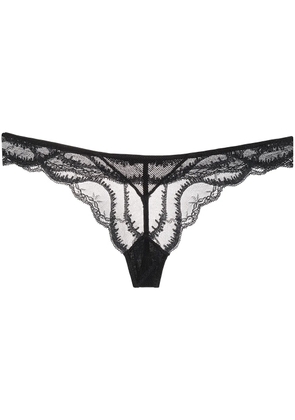 Kiki de Montparnasse Leche Moi lace-trim thong - Black