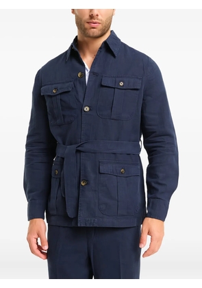 PENINSULA SWIMWEAR linen/flax blend shirt jacket - Blue