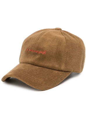 Goen.J embroidered logo cap - Brown