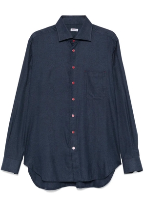Kiton flannel shirt - Blue