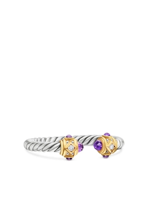 David Yurman 18kt yellow gold and sterling silver Renaissance amethyst and diamond ring (2.3mm)