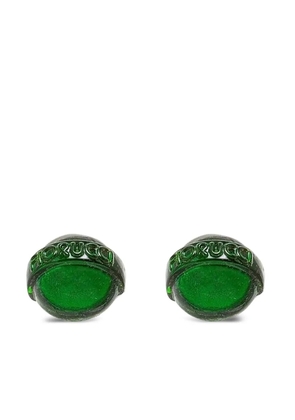 Fiorucci engraved-sphere earrings - Green