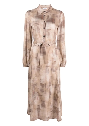 Peserico button-up belted midi dress - Neutrals