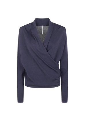 Liviana Conti draped knitwear - Blue