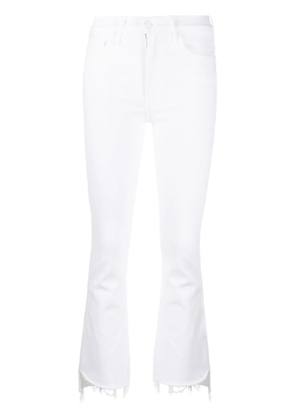 MOTHER The Insider frayed cropped jeans - White