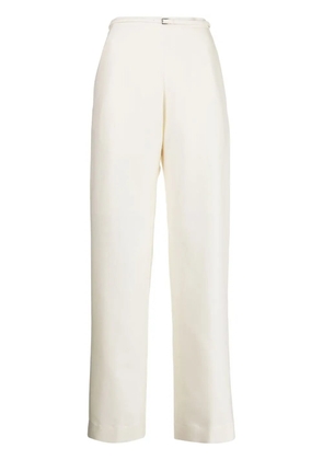 GIA STUDIOS wide-leg wool-silk trousers - White