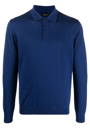 Roberto Collina long-sleeve polo shirt - Blue