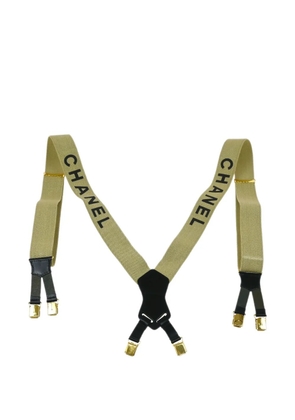 CHANEL Pre-Owned 1990-2000s logo-print suspenders - Neutrals