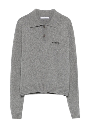 Givenchy long-sleeve knitted polo top - Grey