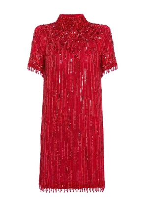 Jenny Packham Snapdragon sequin-embellished mini dress - Red