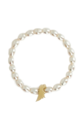 Aliita dinosaur freshwater pearl necklace - White