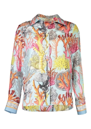 rani arabella coral-print shirt - Blue