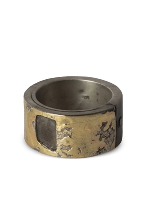 Parts of Four 18kt yellow gold Sistema rough diamond ring