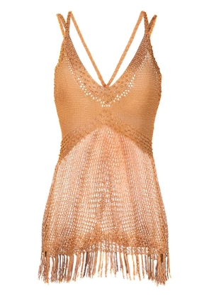 TWINSET open-knit sleeveless top - Orange