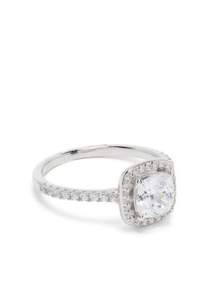 APM Monaco small square pavé ring - Silver